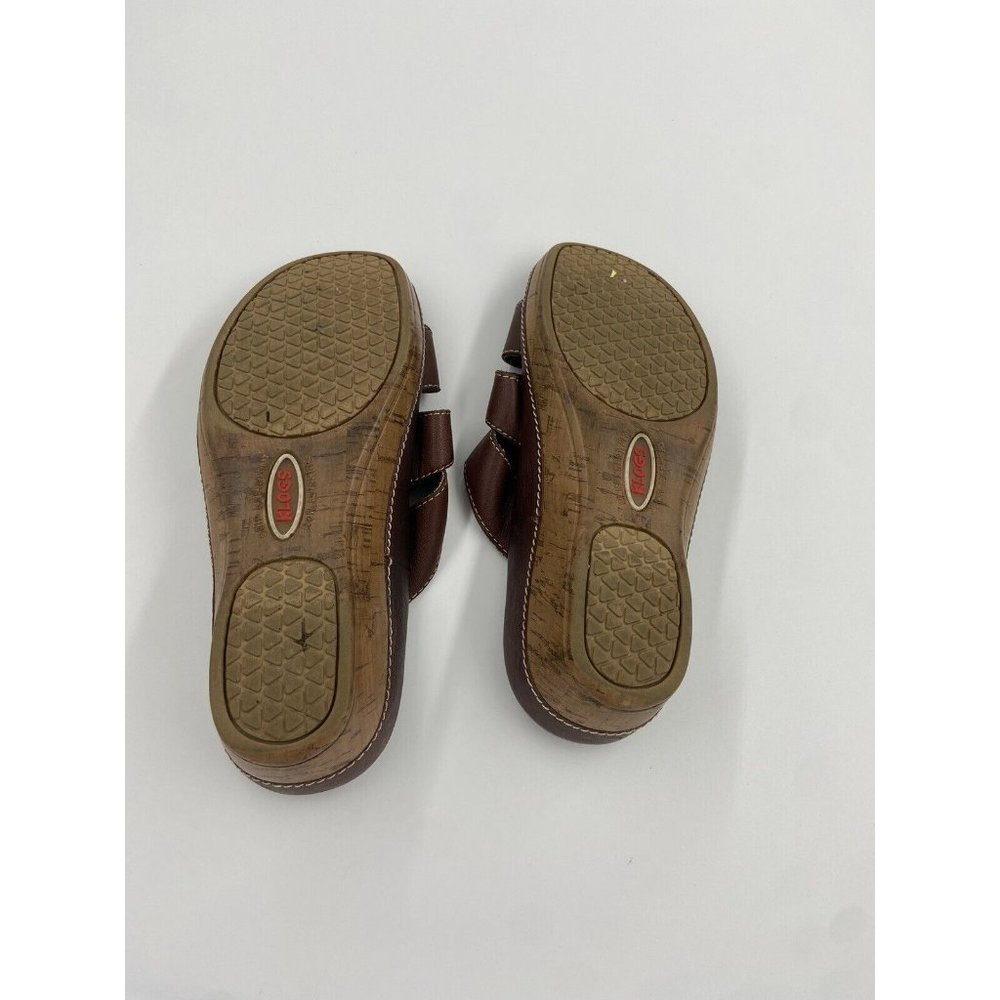Klogs Slip Resistant Women Size 6 M Brown Wedge Slip On Sandal Detailed Straps - Picture 4 of 11